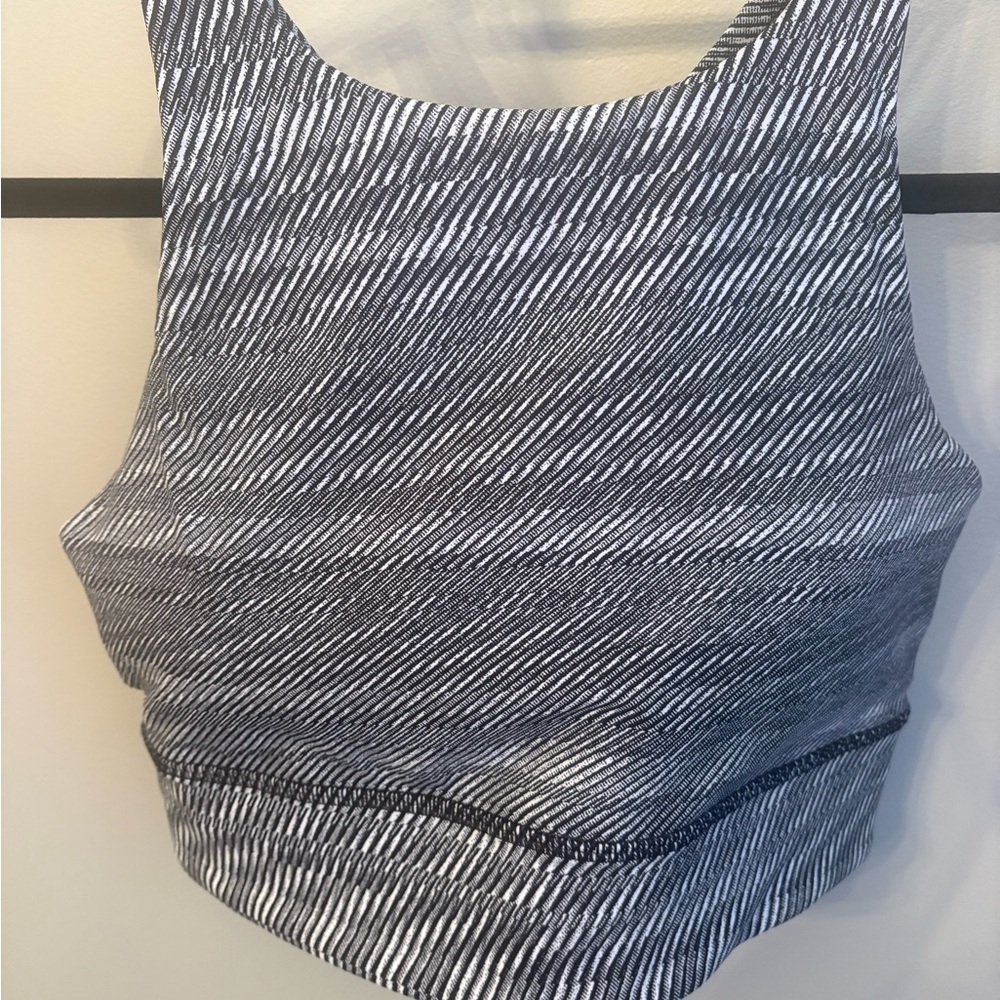 Lululemon Black and White High Neck Sports Bra 10